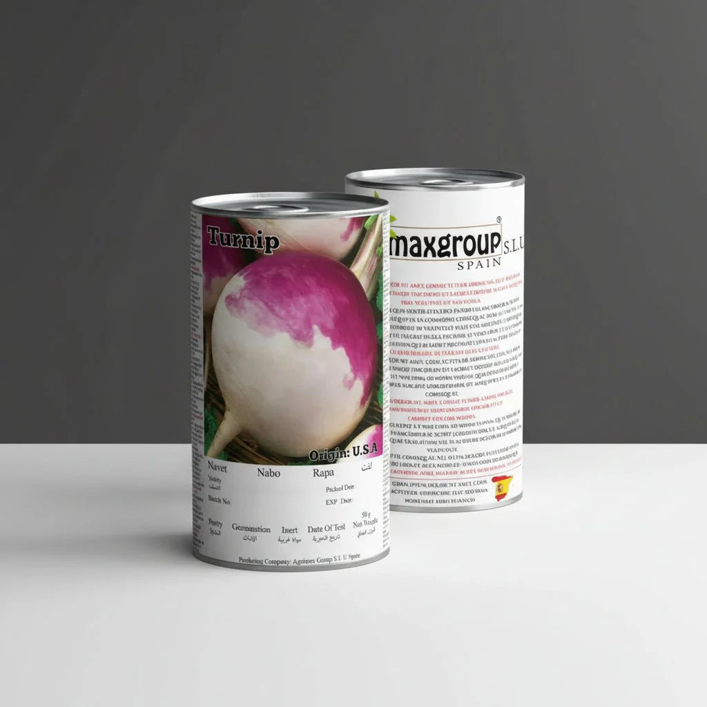 Agrimax Jawhar White Turnip Premium Quality Seeds Tin (Made in Spain) - Greensouq - 