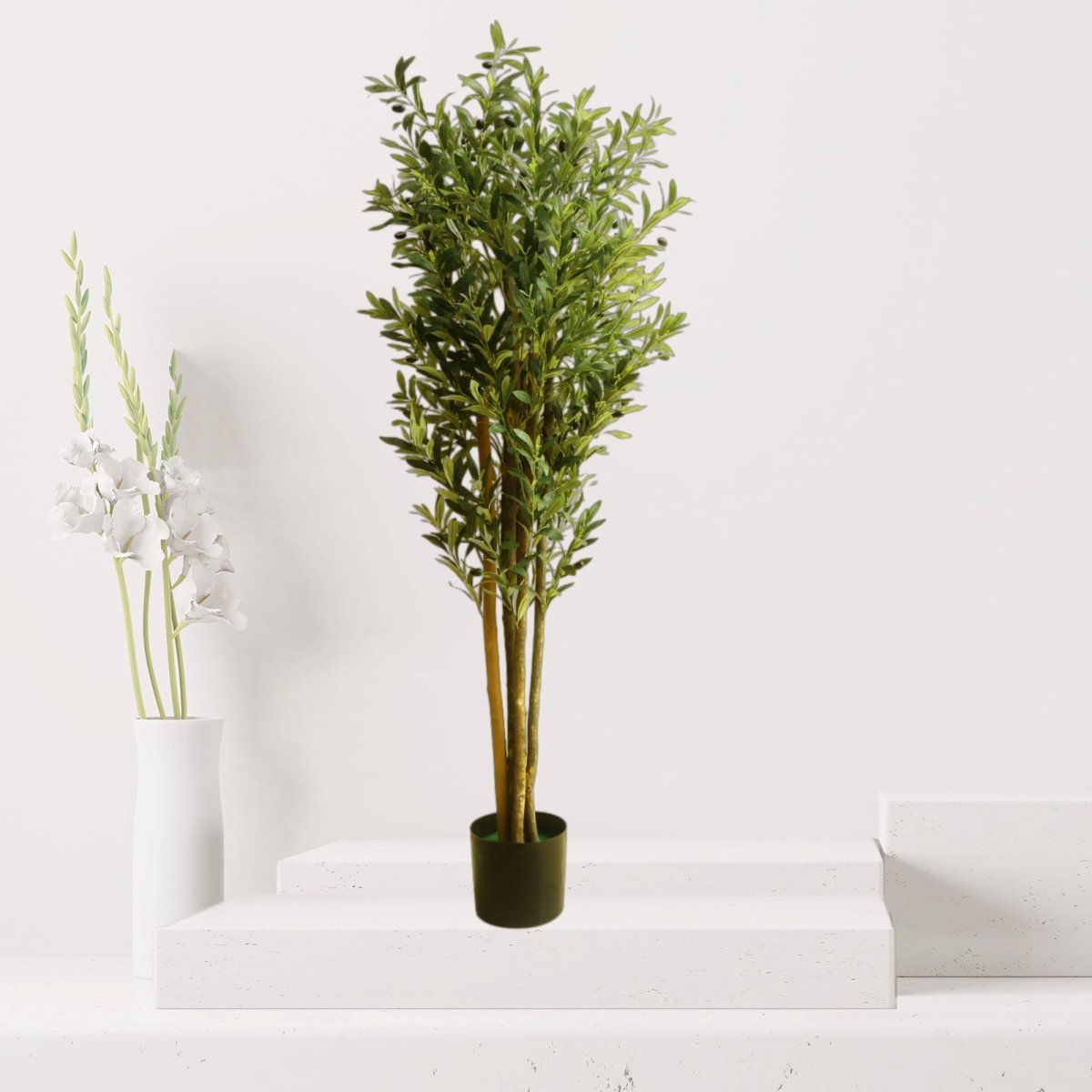 Artificial Olive Tree – 1.8 Meter Height | Natural Wood Trunk - Greensouq - 