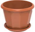 Cosmoplast Hexagonal Flower Pot W/Tray - Greensouq - 