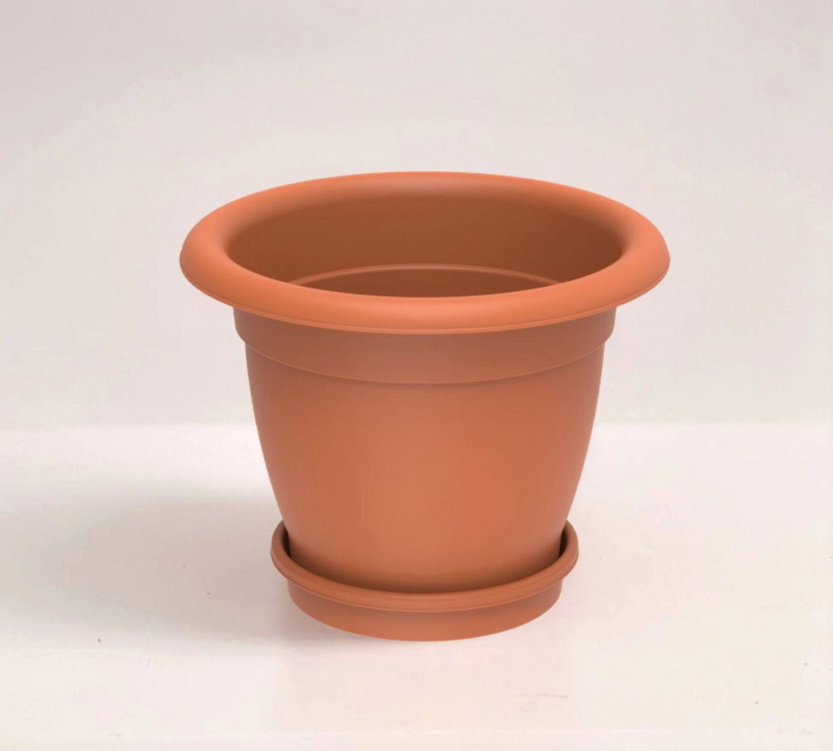 Cosmoplast Round Planter 24" W/Tray - Greensouq - 