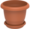 Cosmoplast Round Planter 24" W/Tray - Greensouq - 
