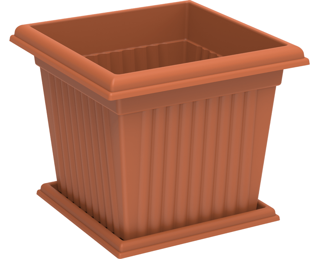 Cosmoplast Square Planter With - Tray - Greensouq - 
