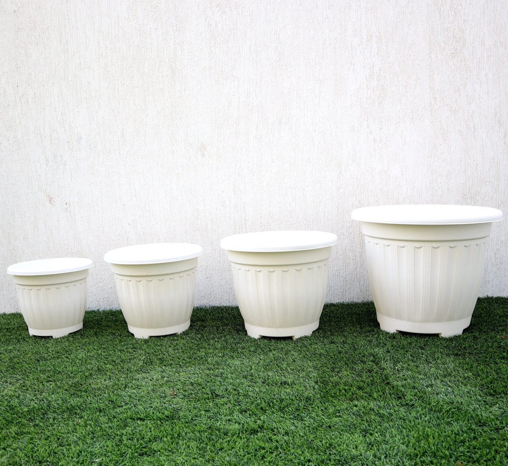 Plastic Flower Pot | Outdoor Round Plastic Planter - Greensouq -