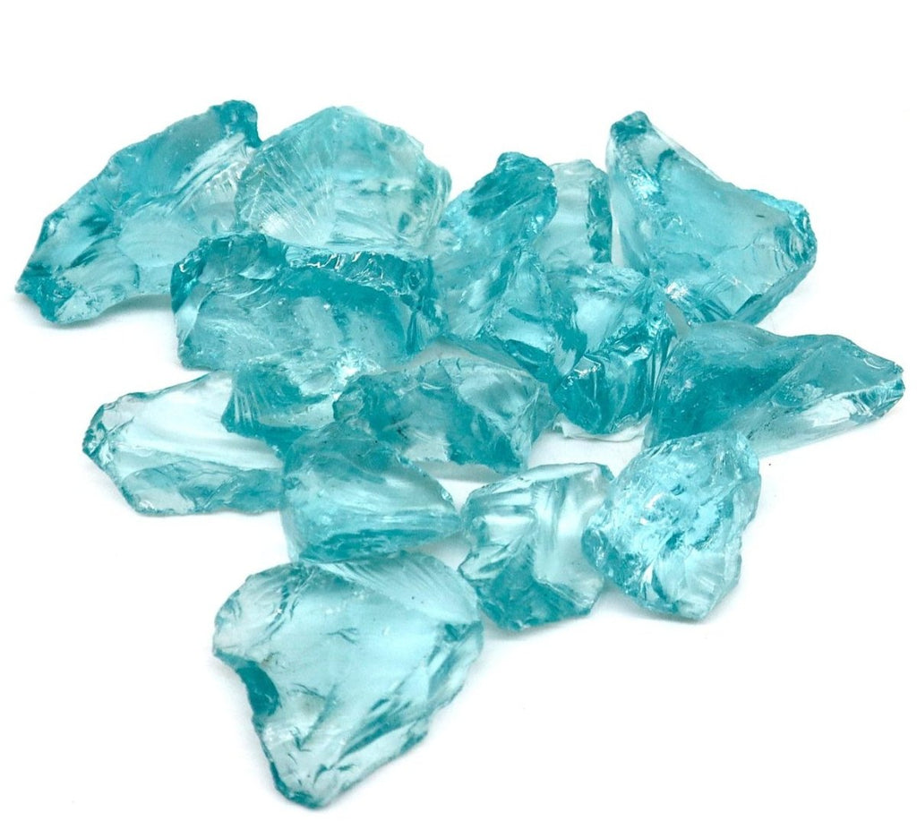 Light Blue Glass Mulch | Decorative & Sustainable, 100% recycled glass, eco-friendly, landscaping material - Greensouq -