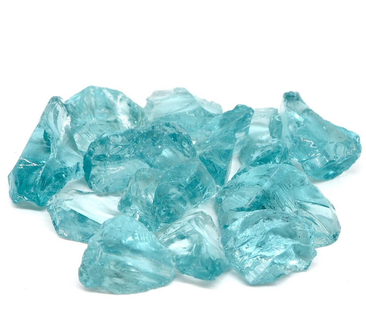 Light Blue Glass Mulch | Decorative & Sustainable, 100% recycled glass, eco-friendly, landscaping material - Greensouq -