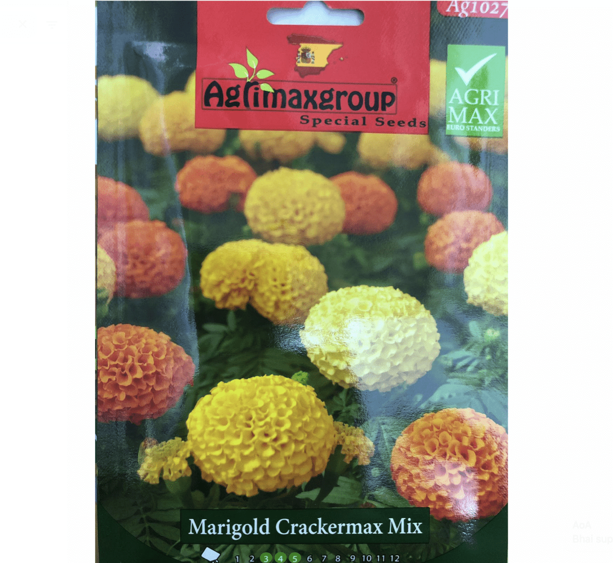 Marigold Flower Seeds | Merigold Crackermax Flower Seeds by Agrimax Spain - Greensouq -