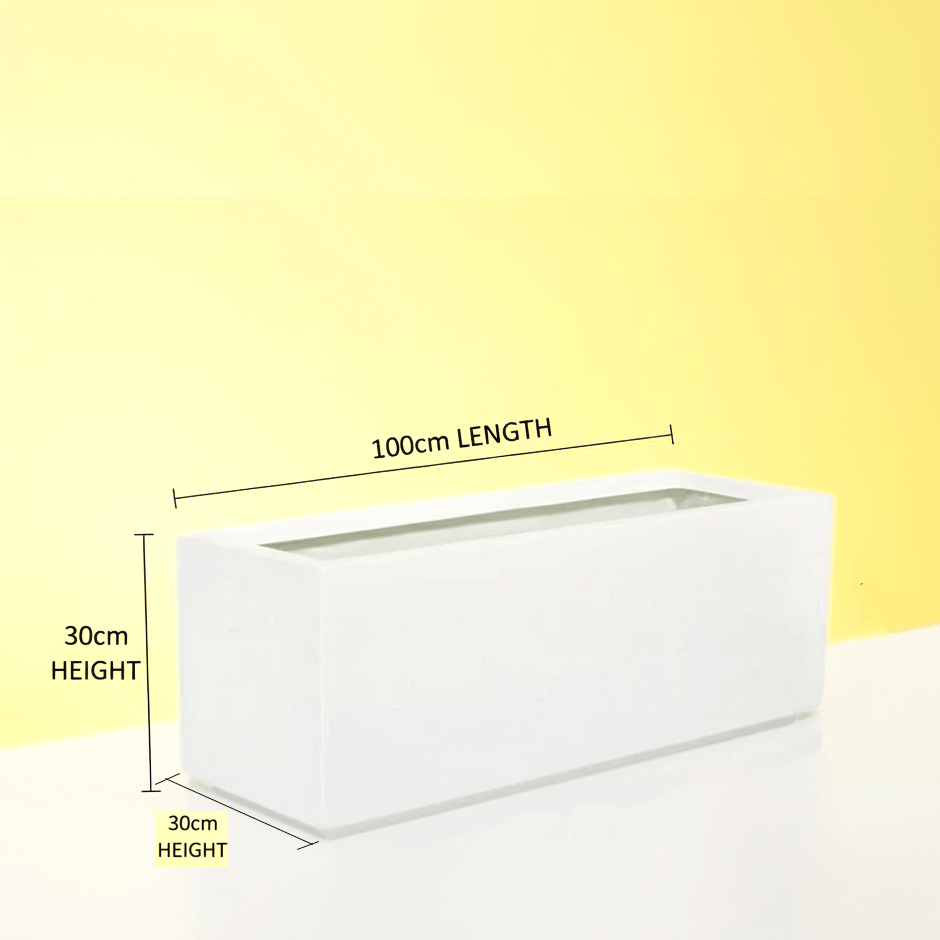 Large GRP Rectangular Pot "100x30x30cm" - Greensouq -