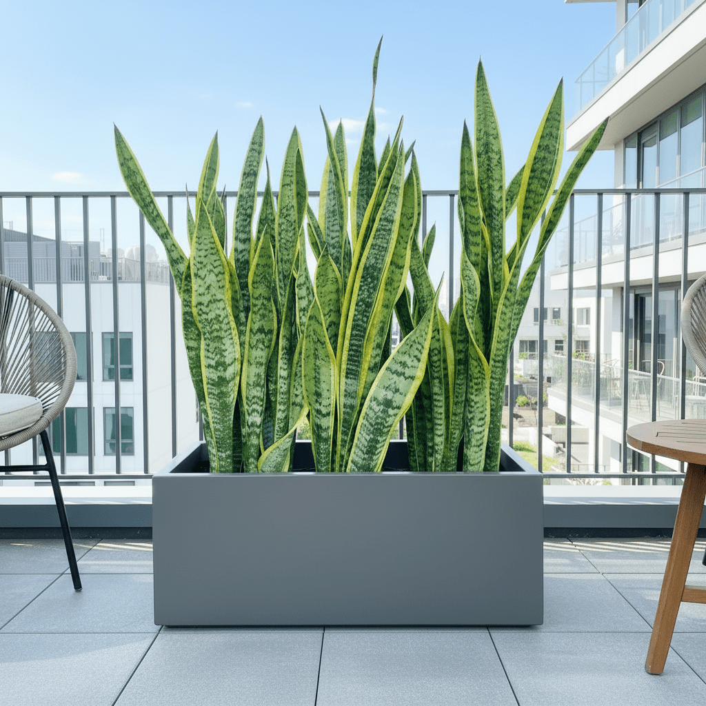 Snake Plant In Fiber Glass GRP Pot (70x30x30) - Greensouq - 