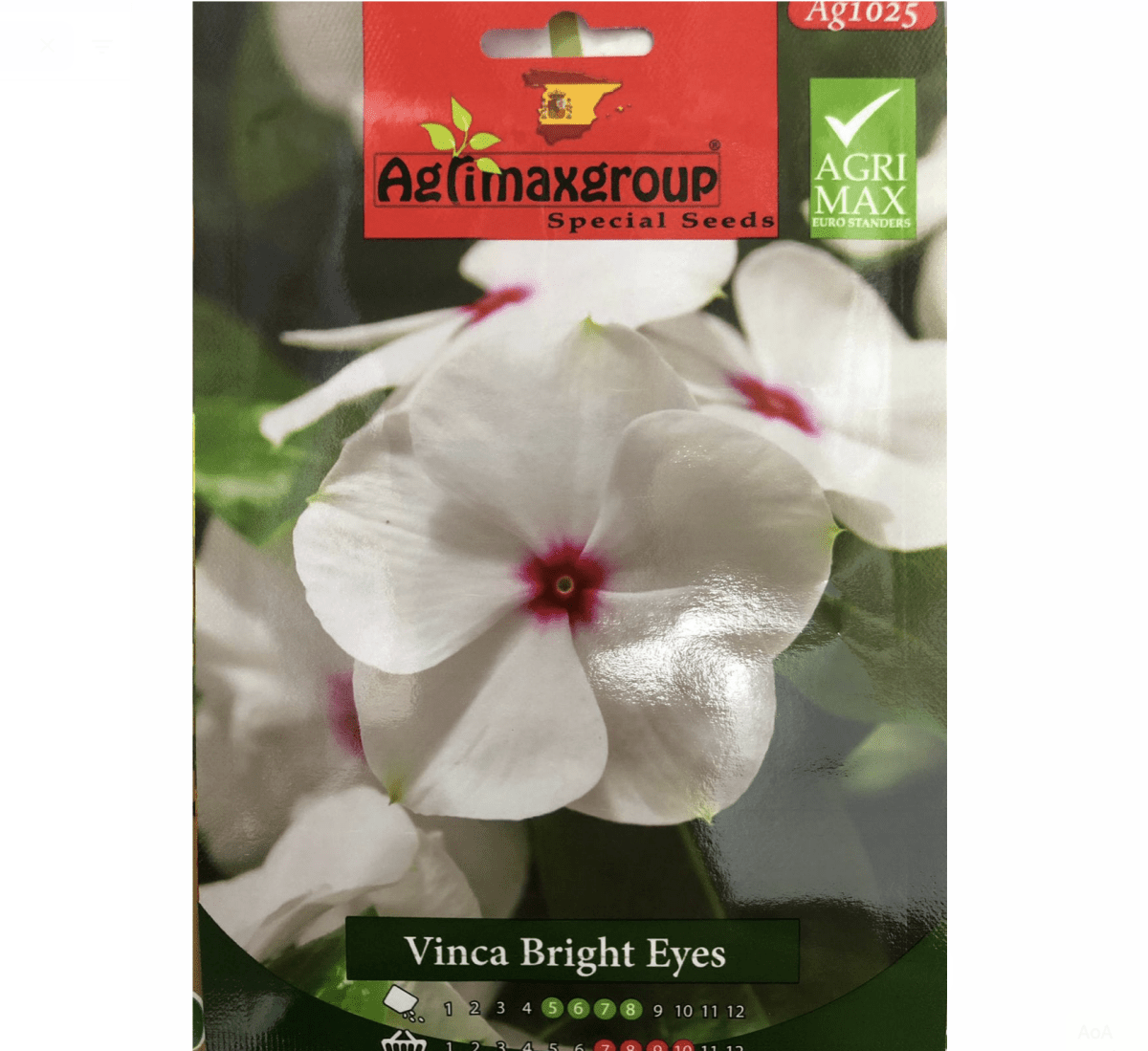 Vinca Bright Eyes Flower Seeds by Agrimax Spain - Greensouq - 